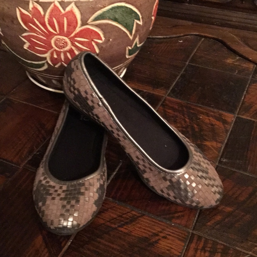 EasySpirit E360 Leather Woven Flats Slip-on